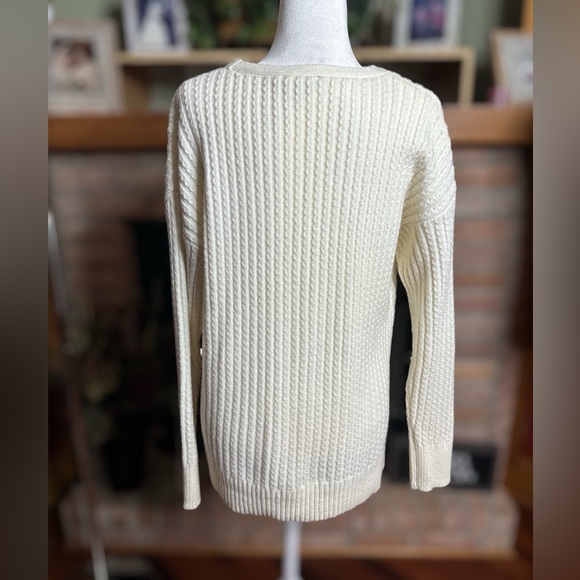 Ann Taylor cream cable knit sweater - Picture 3 of 6